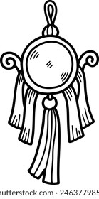a Illustration of scroll sign, hand drawn in Chinese style.