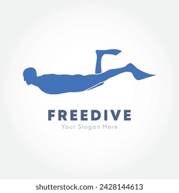 Concepto de diseño de logotipo de buceo libre