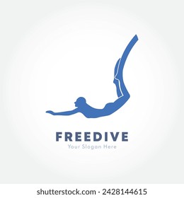 Concepto de diseño de logotipo de buceo libre