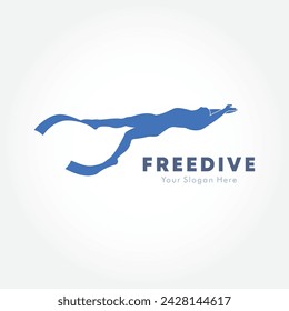 Concepto de diseño de logotipo de buceo libre