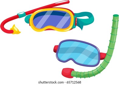 Illustration of scuba set on a white background