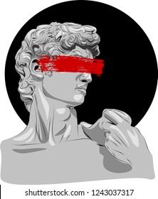 Illustration of sculpture. Perfect for home decor such as posters, wall art, tote bag, t-shirt print, sticker, post card.