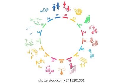 Illustration of SDG Goal Image Circle, Vector Illustration