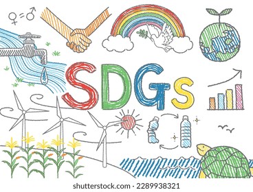 Illustration of SDGs image on blackboard