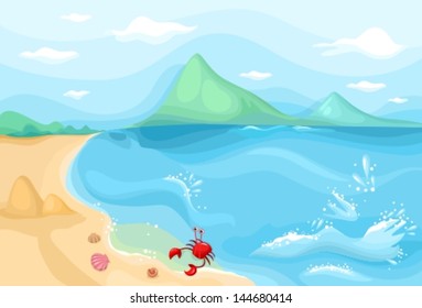 illustration of a sea beach  background