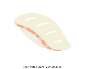 Illustration of sea bream sushi icon.
