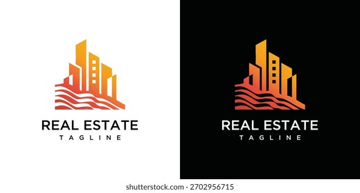 Illustration of a sea building logo. Vector logo design template elements of a sea building.	
