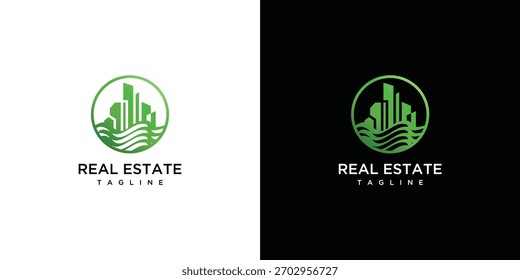 Illustration of a sea building logo. Vector logo design template elements of a sea building.	