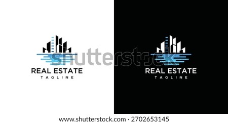 Illustration of a sea building logo. Vector logo design template elements of a sea building.