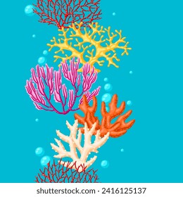 Illustration of sea coral. Marine life aquarium and water fauna.