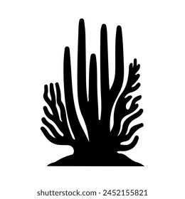 Illustration of sea Coral silhouette on isolated background