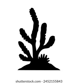 Illustration of sea Coral silhouette on isolated background