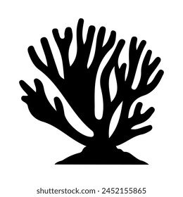 Illustration of sea Coral silhouette on isolated background
