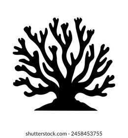 Illustration of sea Coral silhouette on isolated background