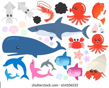 Illustration of sea creatures
