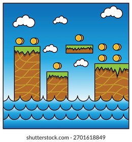 The Illustration of Sea Game Background