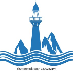 Illustration of a sea lighthouse