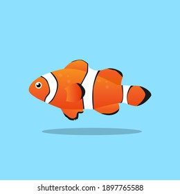 Illustration of a sea with a nemo fish