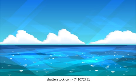 Illustration with sea or ocean, day