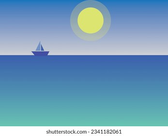 illustration of sea and sun