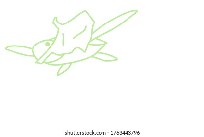 Illustration of a sea turtle eating a plastic bag
Vector illustration