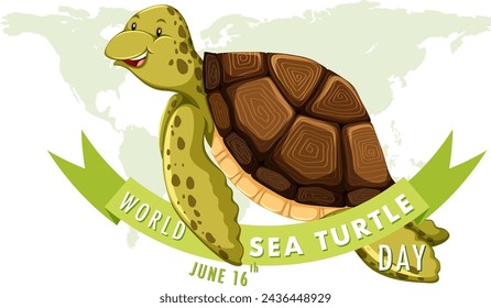 Illustration of a sea turtle for a global awareness day.