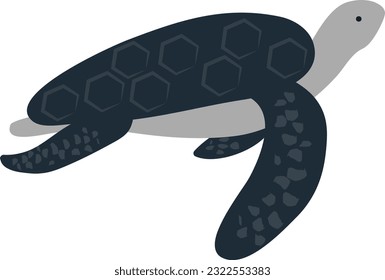 An illustration of a sea turtle, a protected species of marine life, swimming.