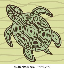 Illustration of sea turtle swimming