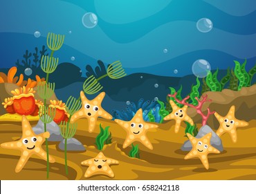 Illustration of sea underwater background vector