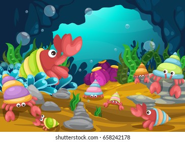 Illustration of sea underwater background vector