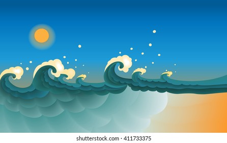 Illustration of sea waves.