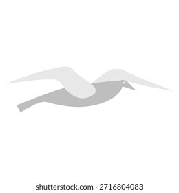 Ilustración de una gaviota en vuelo. 