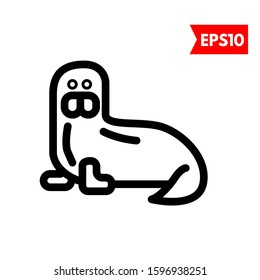 illustration of seal flat icon