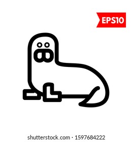 illustration of seal flat icon