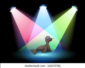 Illustration of a seal in the middle of the stage
