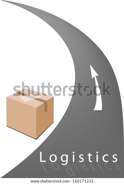 Illustration Sealed
Cardboard Box with White Label on The Road Isolated on White
Background, Preparing for Shipment.
