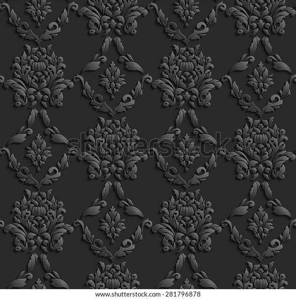 Illustration Seamless Abstract Black Floral Vine Stock Vector Royalty Free 281796878