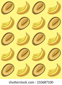 Illustration of a seamless backgroud with fruits