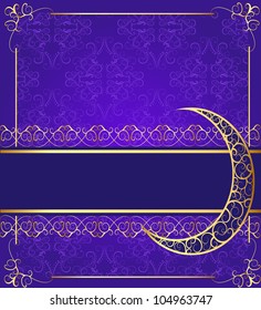 illustration seamless background with band and moon with gold(en) pattern