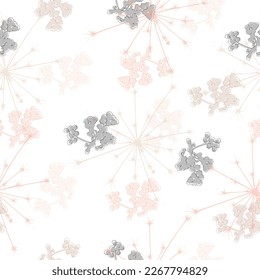 illustration with seamless background from black dandelion seeds Seamless pattern set vector drawing dandelion on background, flat design