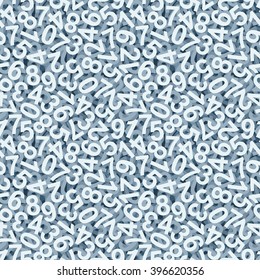 illustration of seamless background with blue colored numbers