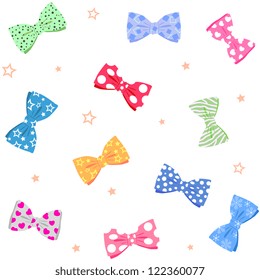 illustration seamless background bow tie bright different colors