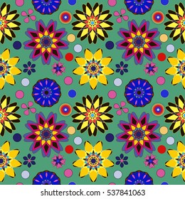 illustration seamless background with delicate colored flowers