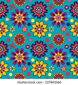 illustration seamless background with delicate colored flowers