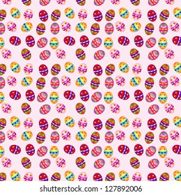 Illustration of seamless background with Easter eggs