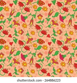 illustration seamless background with floral decorative pattern