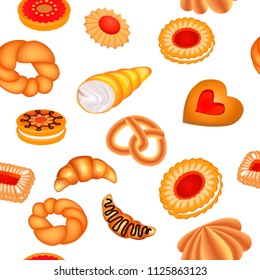 Illustration of a seamless background of fruit baking