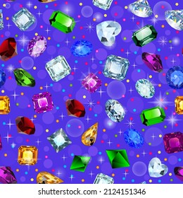 illustration seamless background with glittering precious stones