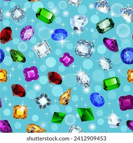 ilustración de fondo transparente con brillantes piedras preciosas