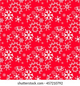 Illustration of the seamless background with snowflakes